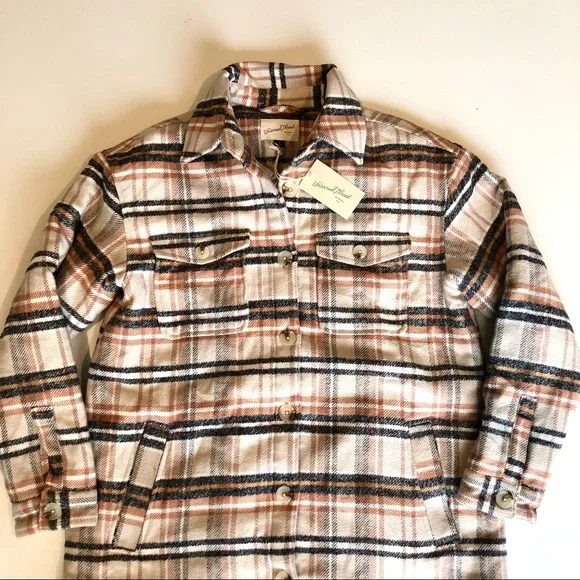 NWT Universal Thread Women's Mid Length Plaid Shirt Jacket, Size Medium - Picture 4 of 14